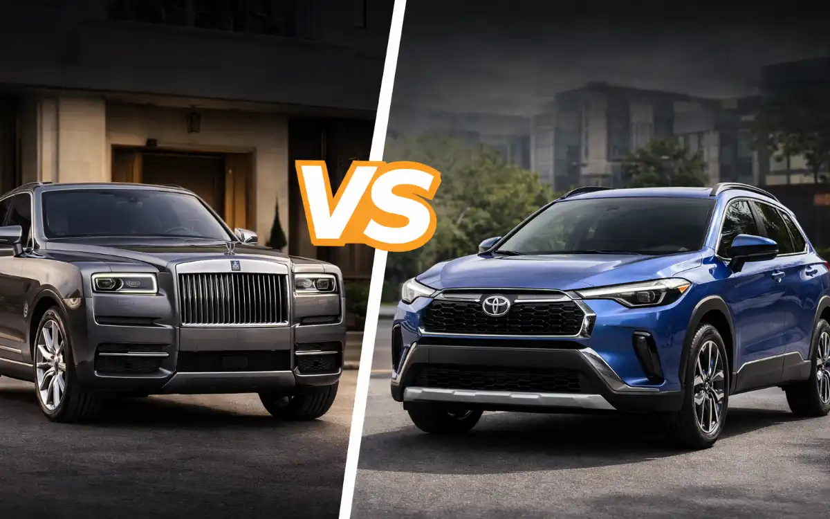 2026 Rolls-Royce Cullinan vs Corolla Cross, luxury SUV comparison, Toyota Corolla Cross review, Rolls-Royce Cullinan review, practical vs luxury SUV, SUV comparison